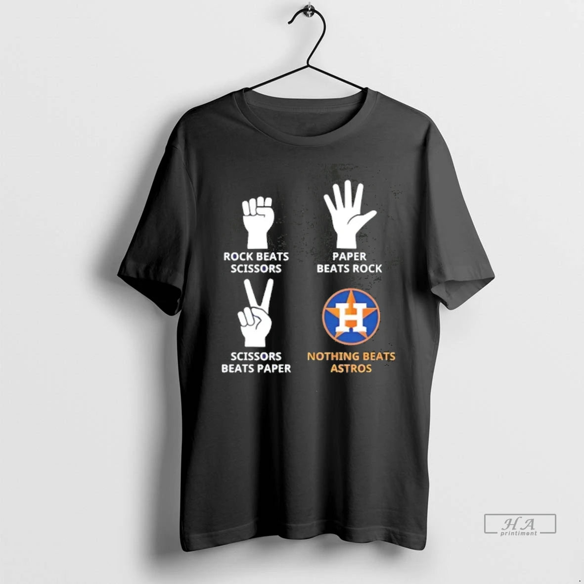 Officials Trendy Nothing Beats Astros Hands Rock Beats Scissors Paper Beat Rock Tee Shirt Sweater