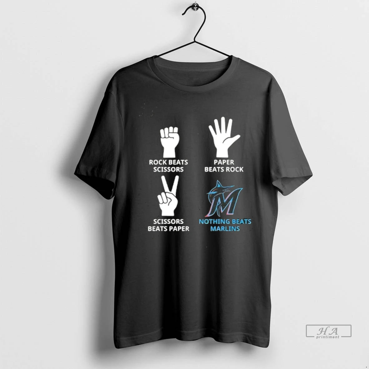 Officials Trendy Nothing Beats Marlins Hands Rock Beats Scissors Paper Beat Rock Tee Shirt Sweater