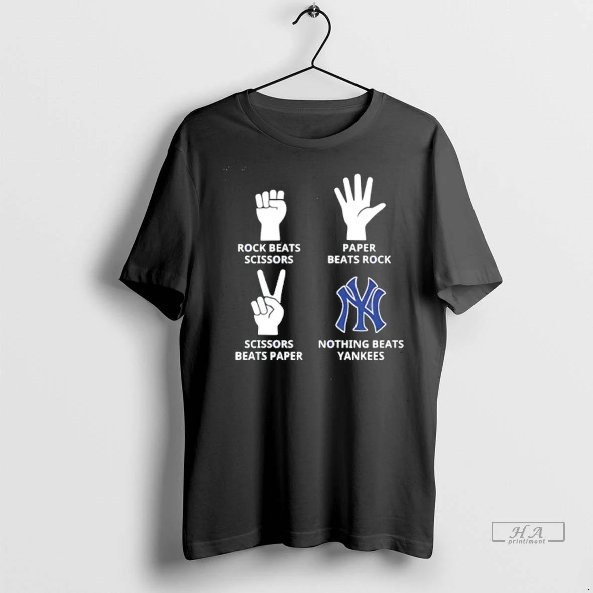 Officials Trendy Nothing Beats Yankees Hands Rock Beats Scissors Paper Beat Rock Tee Shirt Sweater
