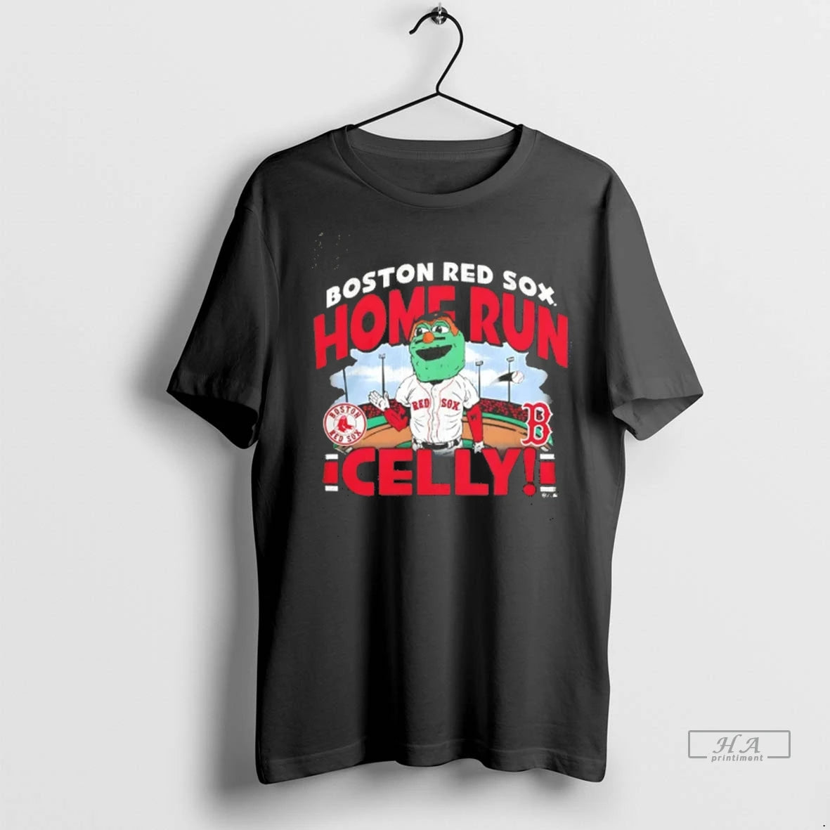 Officials Trendy Red Sox Home Run Celebration Wally The Green Monster Tee Shirt Sweater