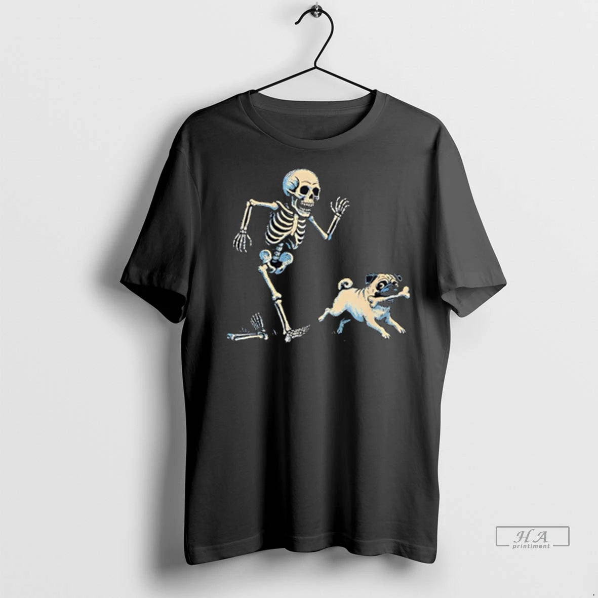 Officials Trendy Skeleton Chasing Pug Halloween Dog Mom Pug Shirt Sweater