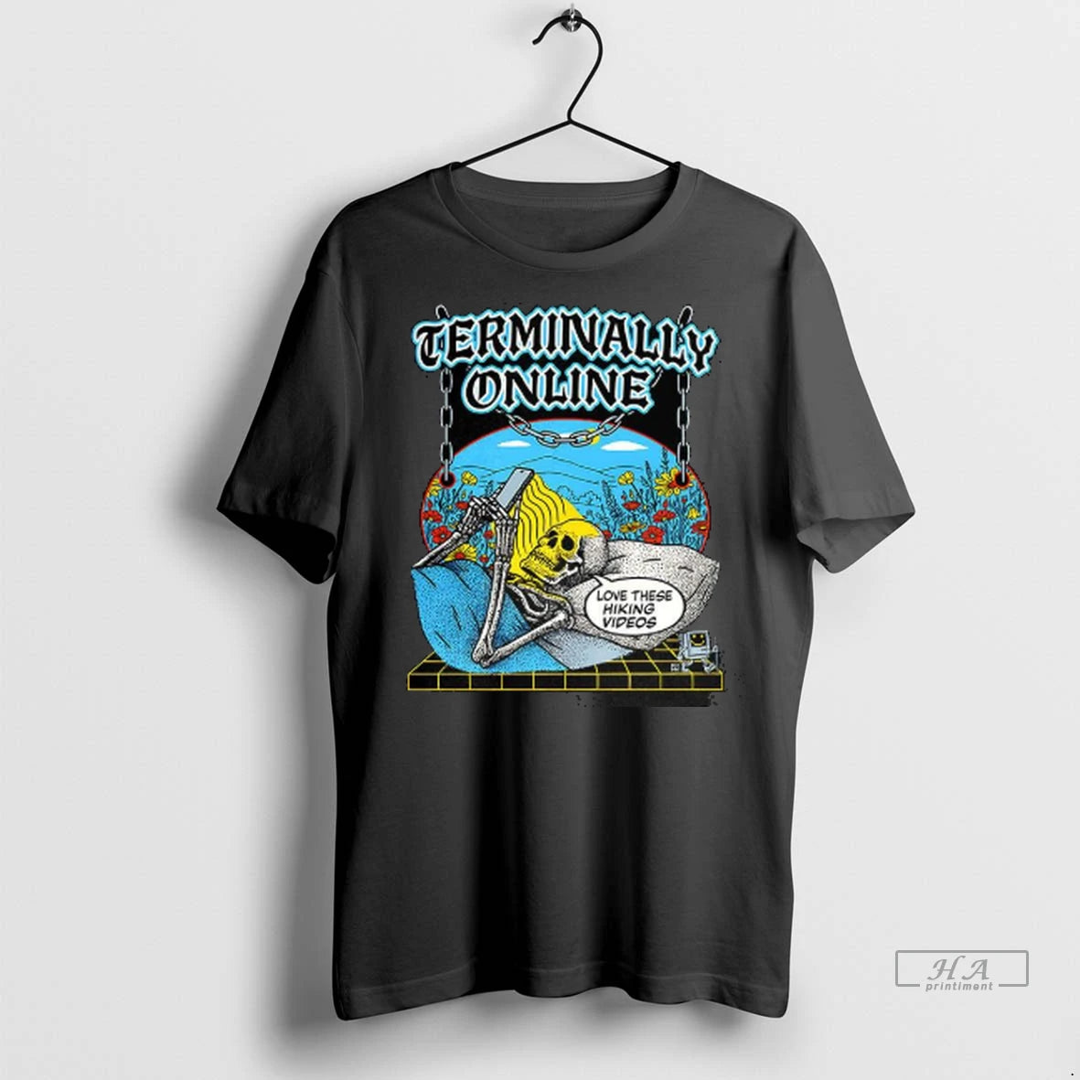 Officials Trendy Skeleton Terminally Online Love These Hiking Video Shirt Sweater