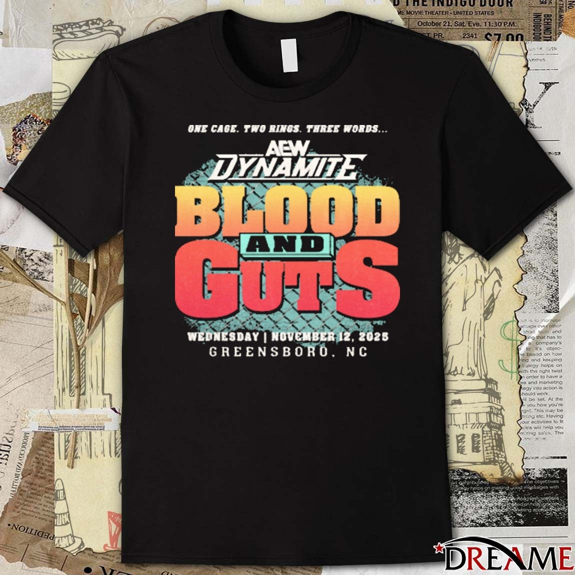 Offiicial AEW Dynamite Blood and Guts November 12 2025 Greensboro NC Event t-shirt