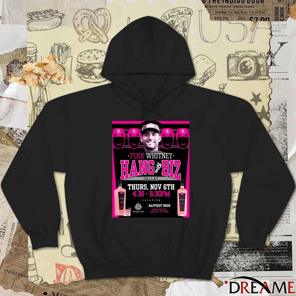 Offiicial Hang with Biz Pink Whitney Dallas TX Thursday November 6 2025 Happiest Hour Poster t-shirt