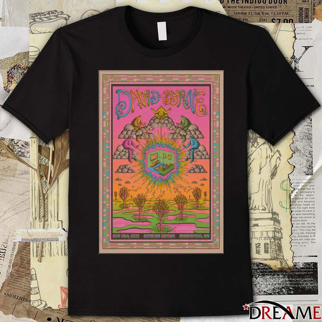Offiicial Poster David Byrne November 3-4 2025 Orpheum Theatre Minneapolis MN t-shirt