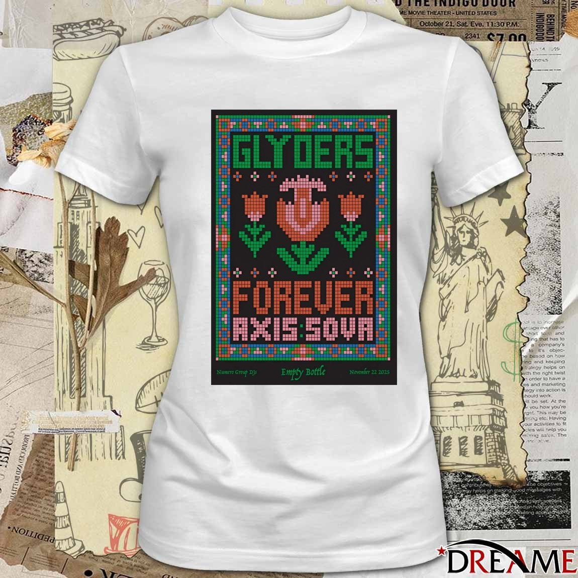 Offiicial Poster Glyders Forever Axis Sova November 22 2025 Empty Bottle In Chicago IL t-shirt