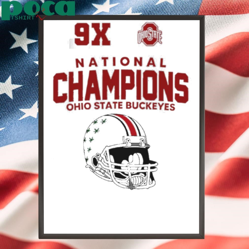 Ohio State 9x National Champions helmet shirt