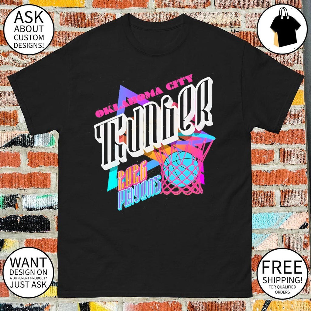 Oklahoma City Thunder Basketball 2026 Playoffs retro shirt