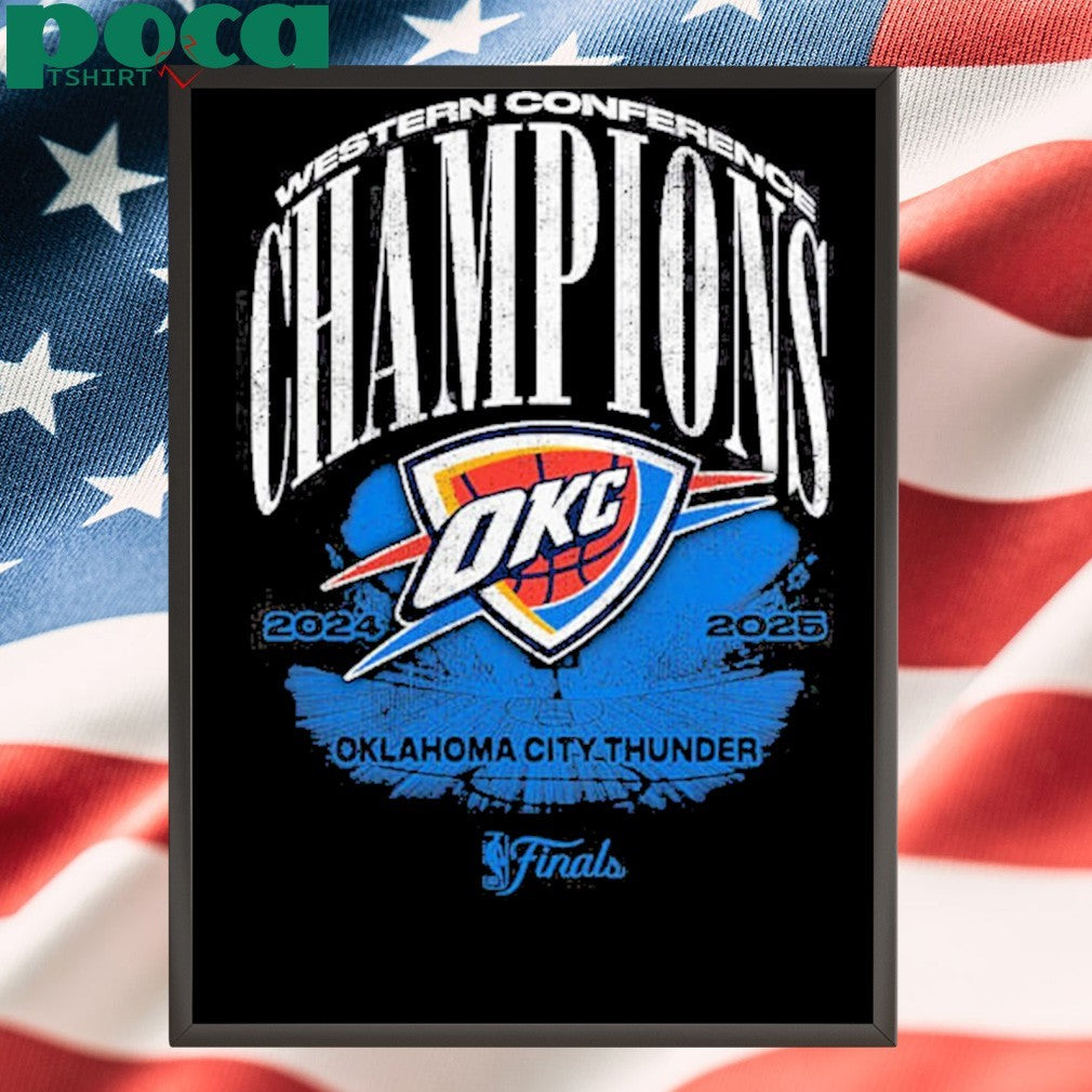 Oklahoma City Thunder Black 2025 Conference Champions Playoff Box Out shirt