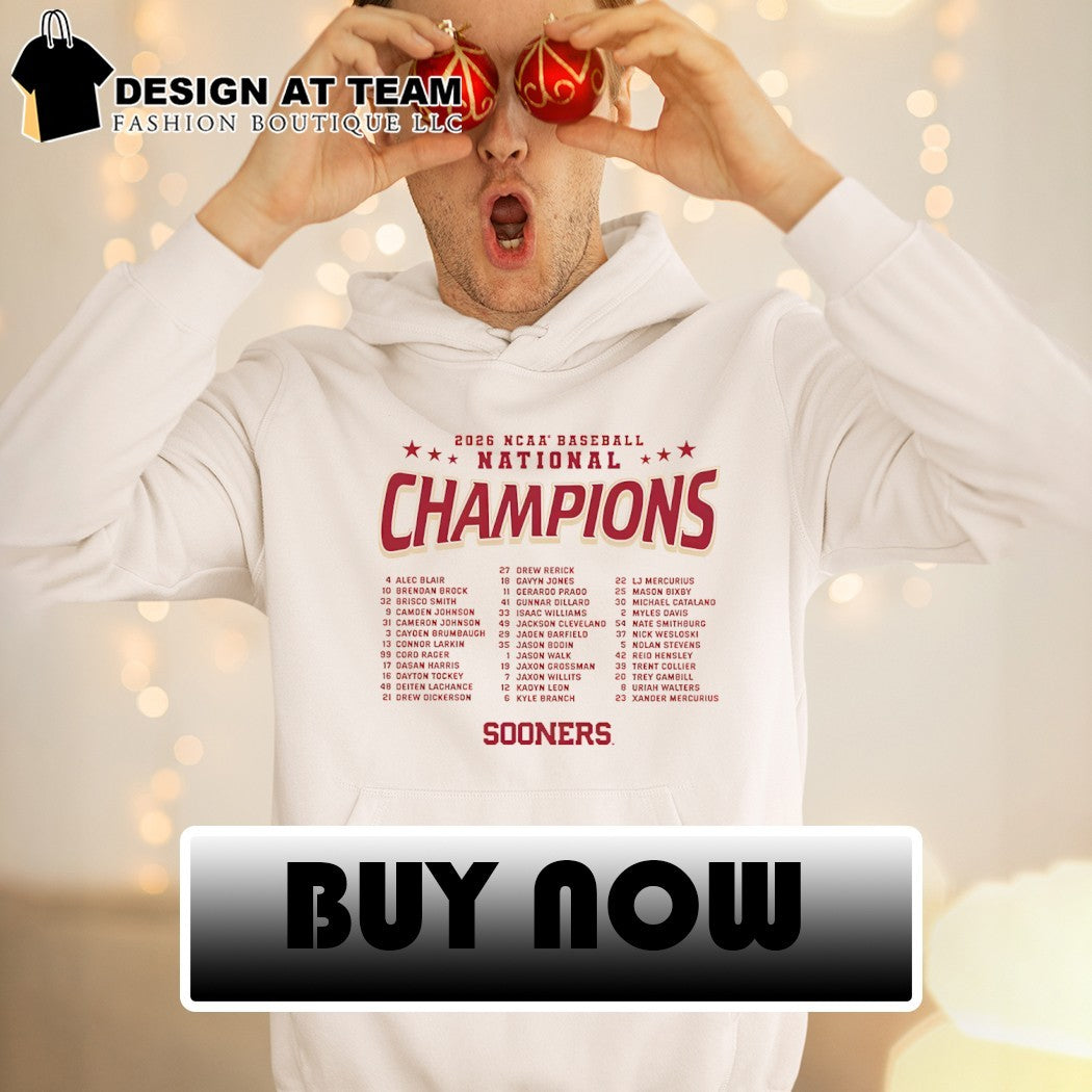 Oklahoma Sooners 2026 NCAA Baseball Men’s College World Series Champions roster shirt