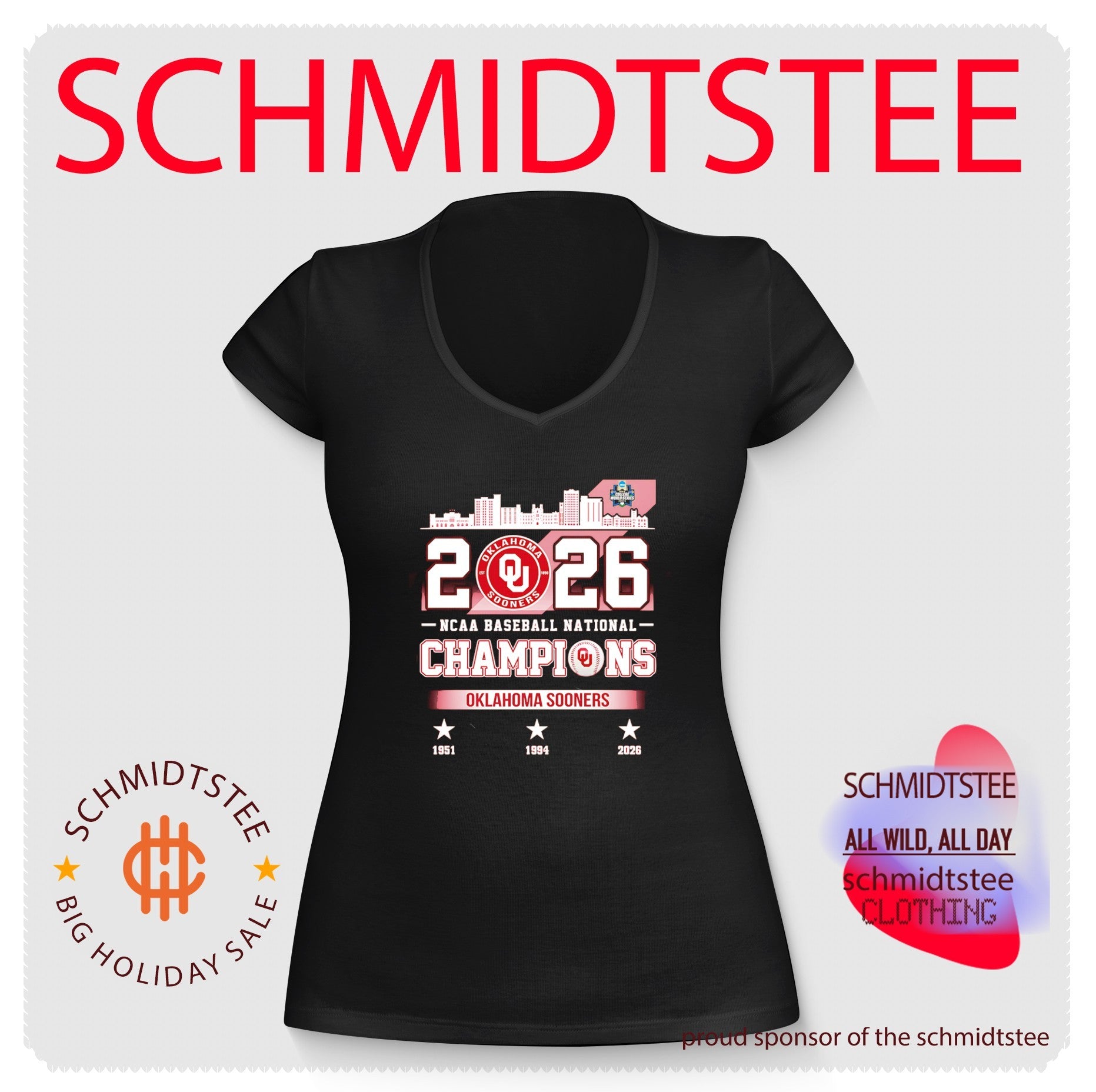 Oklahoma Sooners 2026 NCAA Baseball National Champions 3 time shirt