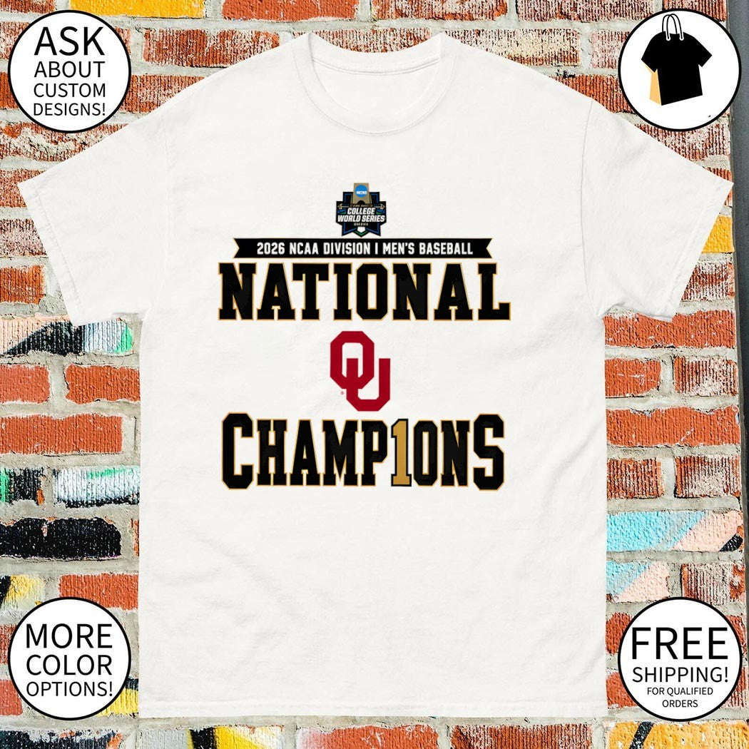 Oklahoma Sooners NCAA Division I Men’s Baseball National Champions 2026 shirt