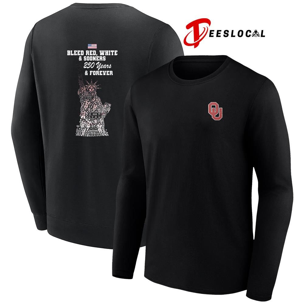 Oklahoma Sooners NCAA Independance Day 250 years and forever Statue of Liberty shirt