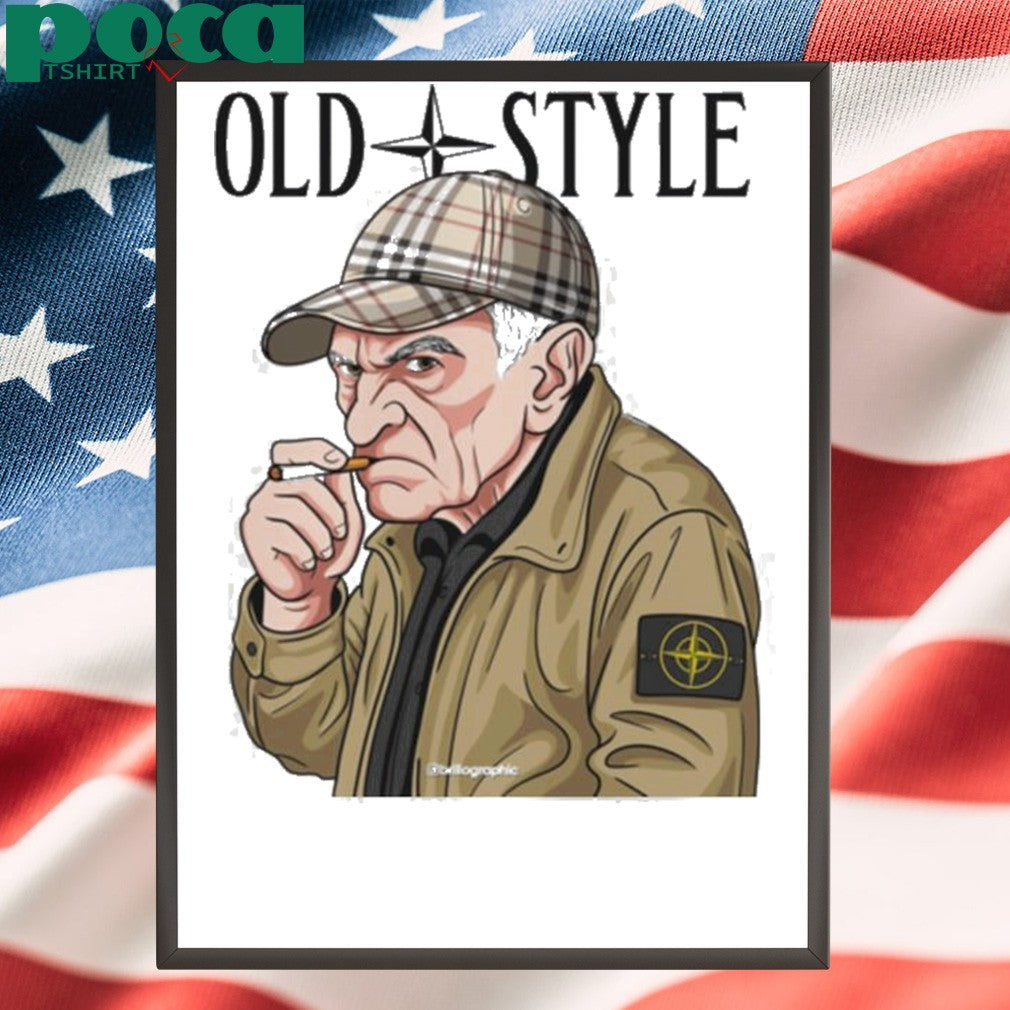 Old Style Man with Cap Graphic shirt