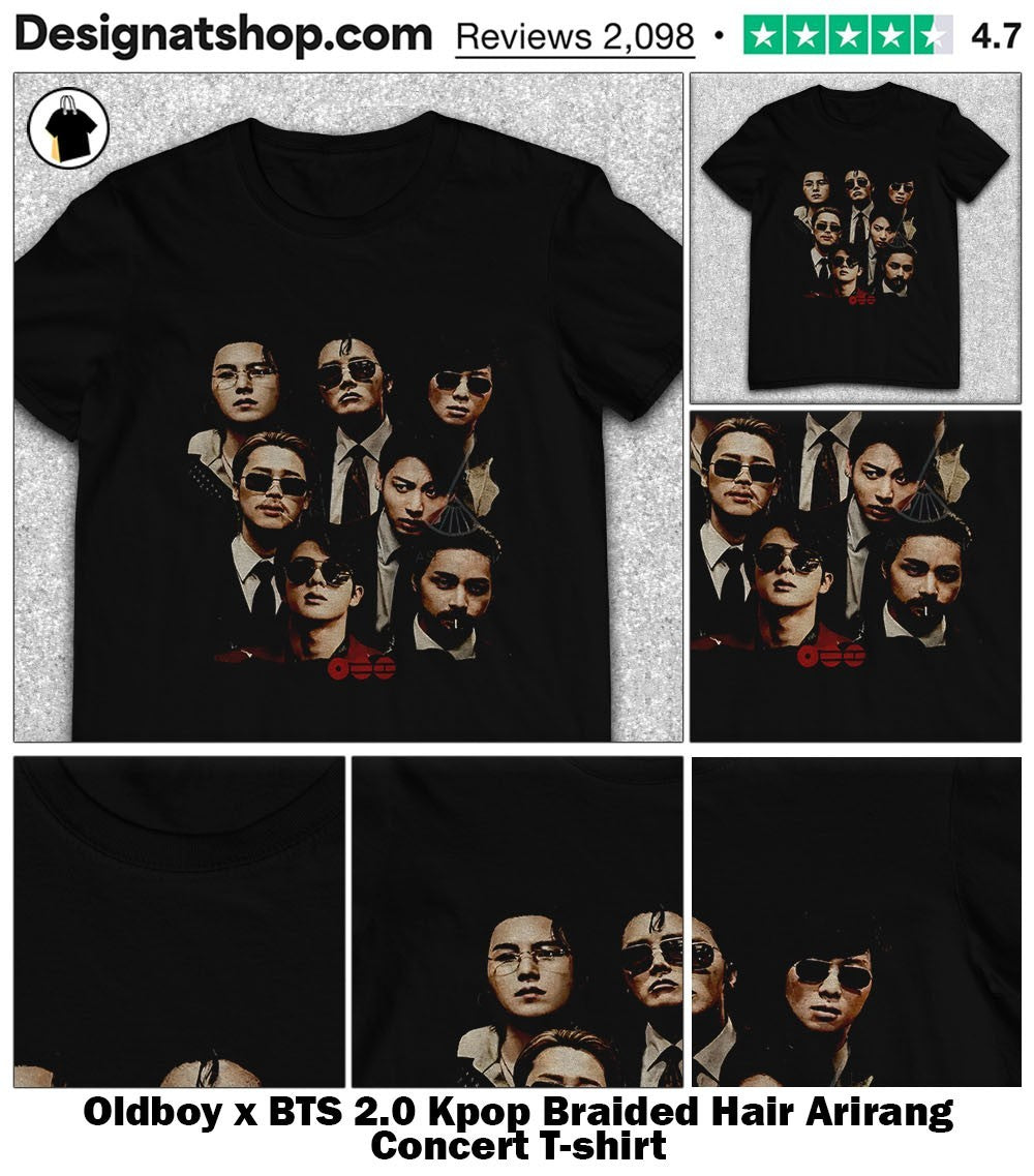 Oldboy x BTS 2.0 Kpop Braided Hair Arirang Concert shirt