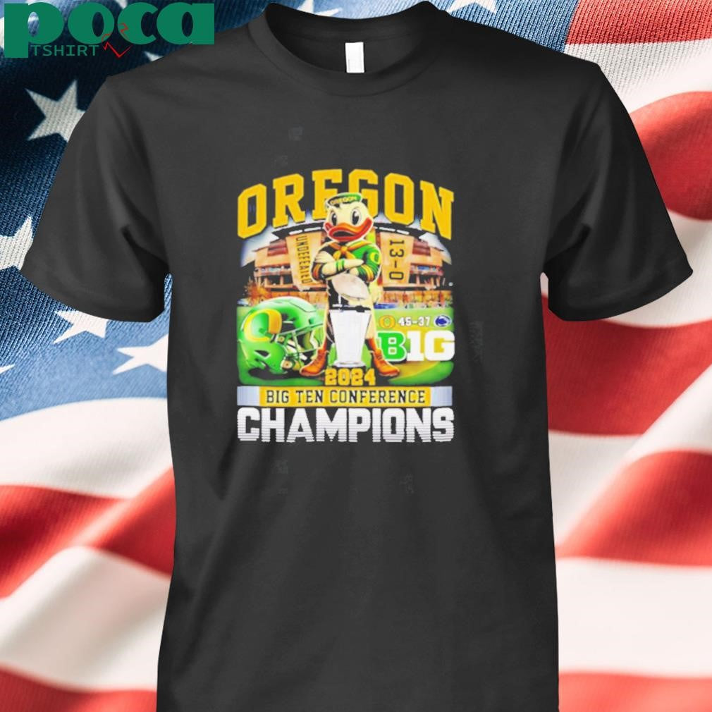 Oregon 2024 Big Ten Conference Champions score mascot shirt