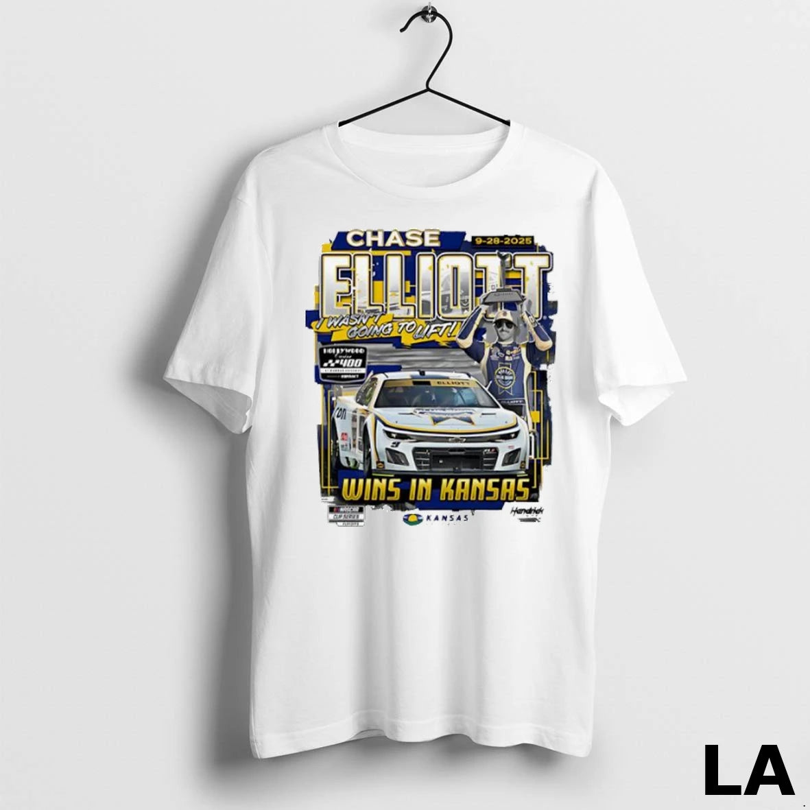 Original Chase Elliott Checkered Flag Sports Heather Charcoal 2025 Hollywood Casino 400 Race Winner