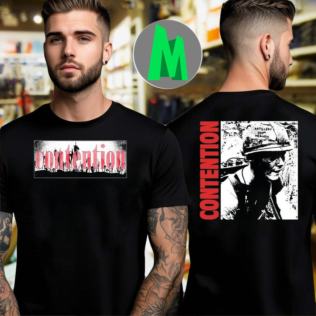 Original Contention Hardcore Punk Slogan Graphic T-Shirt