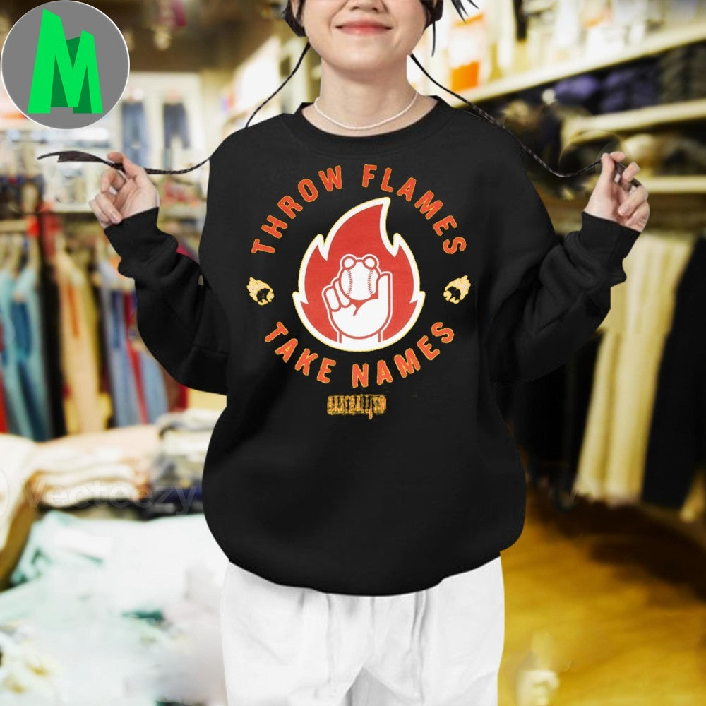 Original Flame Thrower Take Names Baseball T-Shirt