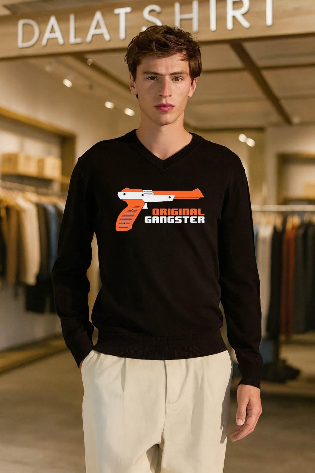 Original Gangster Orange Video Game Zapper Gun shirt