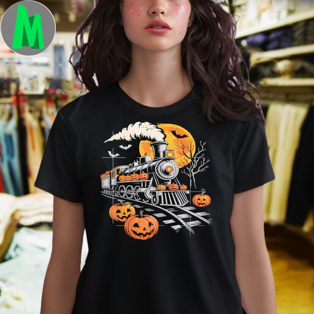 Original Halloween Train Jack O Lantern Pumpkin Shirt