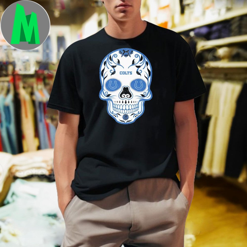 Original Indianapolis Colts Skull Printed Shirt