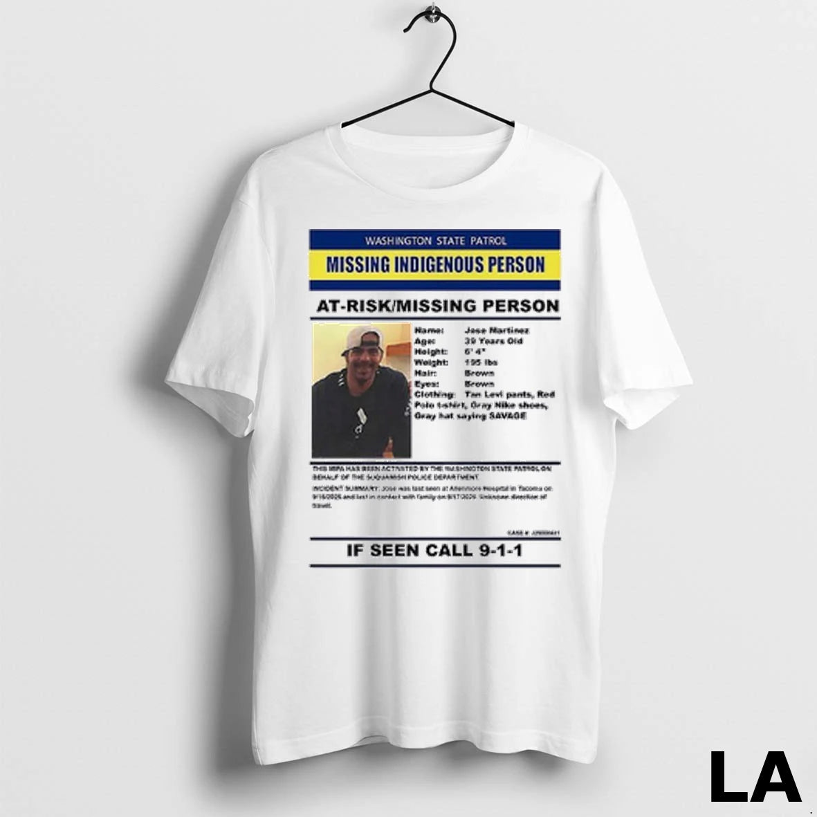Original Jose Martinez Washington State Patrol Missing Indigenous Person