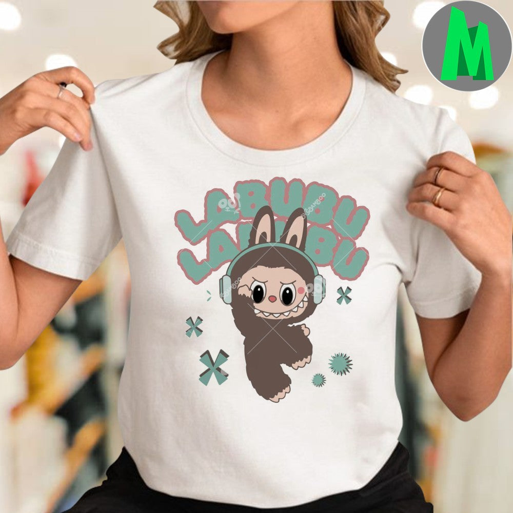 Original Labubu Headphone Cute Labubu Bunny Music Shirt