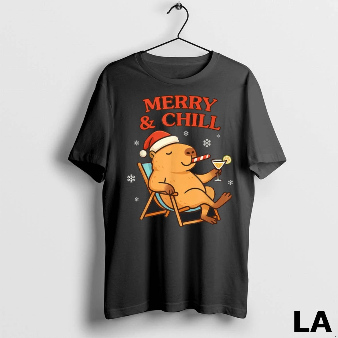 Original Merry And Chill Capybara Christmas Humor Holiday Vacation