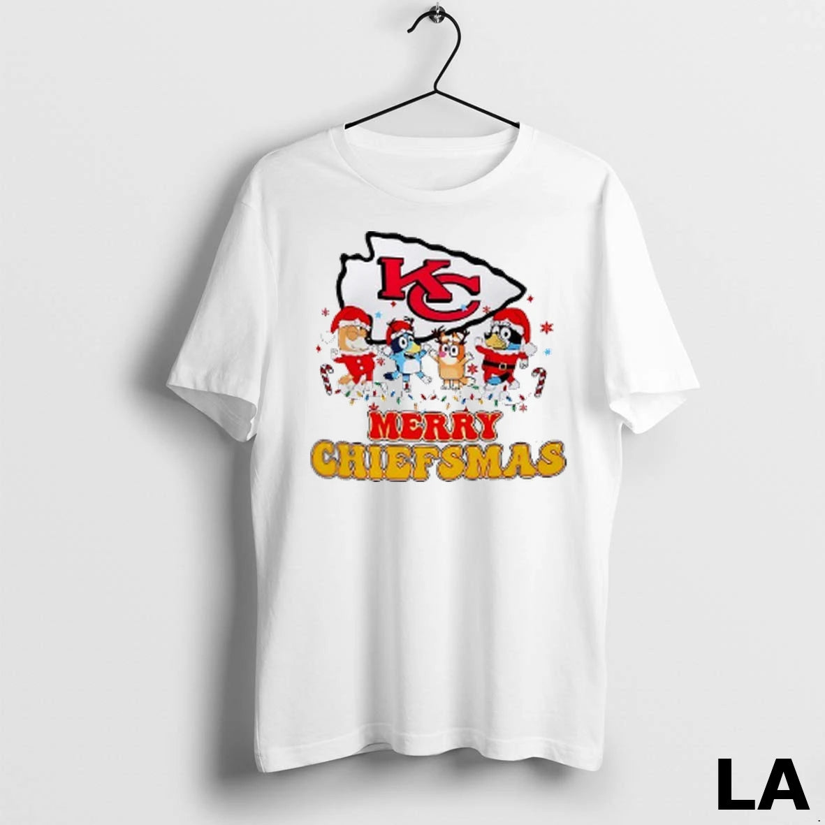 Original Merry Chiefsmas Kansas City Chiefs Christmas Bluey Cartoon