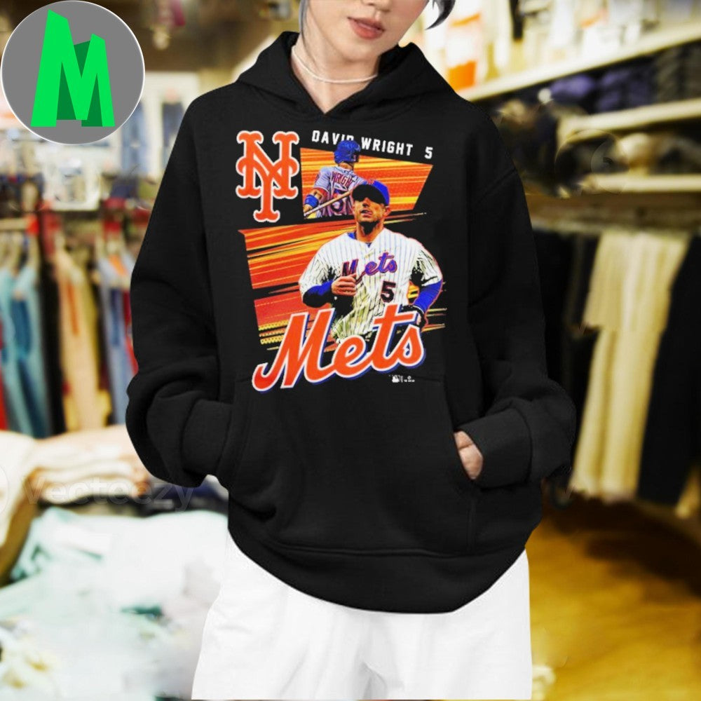 Original Number 5 New York Mets Custom Party David Wright Black Shirt