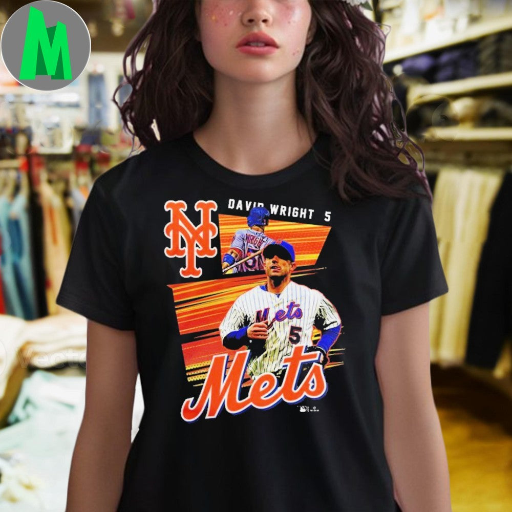 Original Number 5 New York Mets Custom Party David Wright Black Shirt