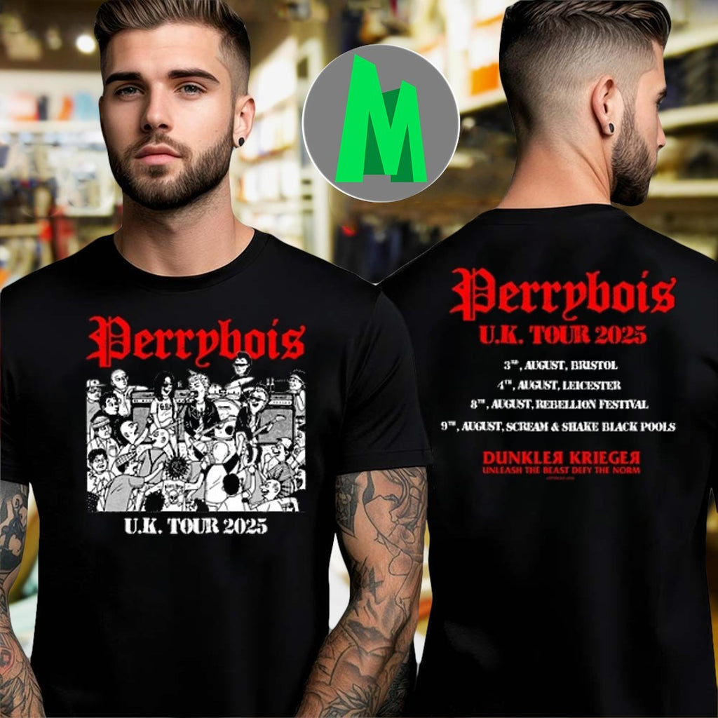 Original Perrybois x Dunkler Krieger U.K. Tour 2025 Concert Band Merchandise Music Shirt