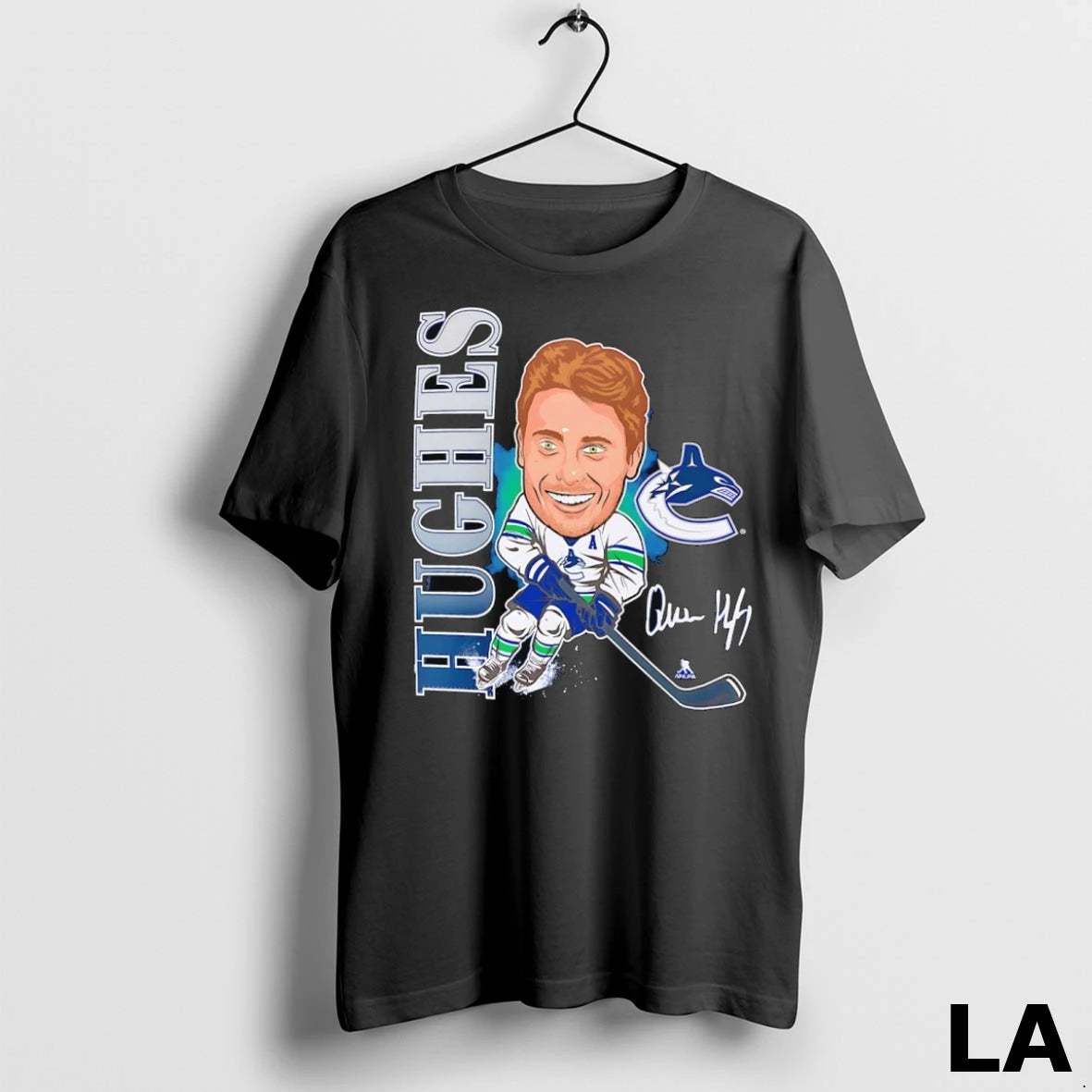 Original Quinn Hughes Vancouver Canucks Hockey Caricature Player Signature