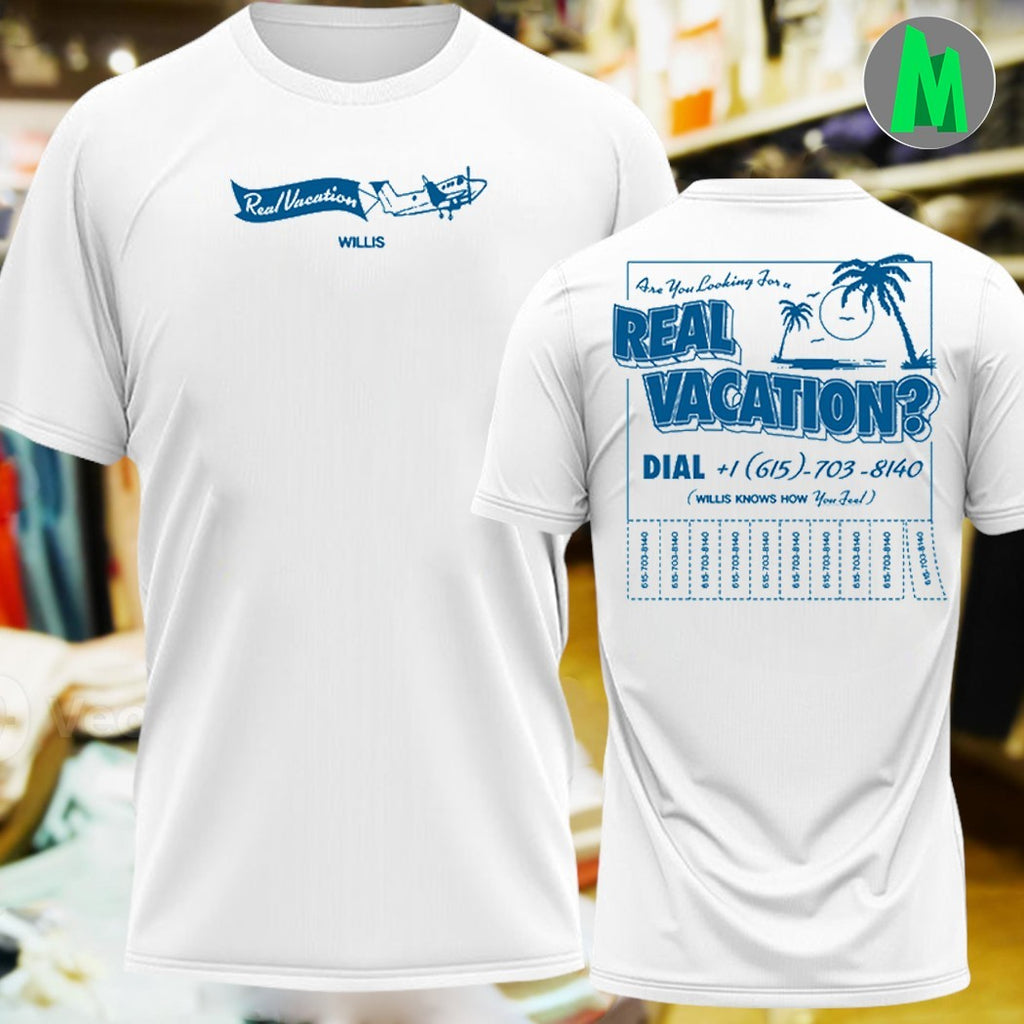 Original Real Vacation Tropical Beach & Airplane T-Shirt