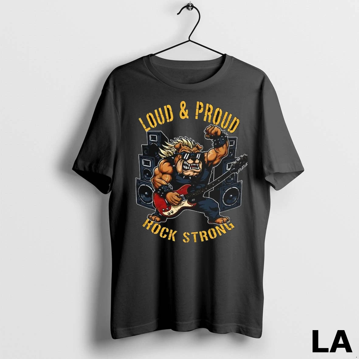 Original Rock Music Bulldog Guitarist Loud And Proud Rock Strong