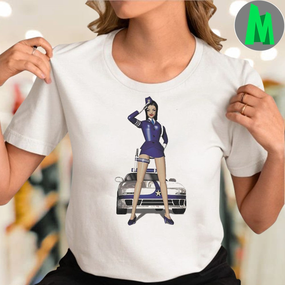 Original Sabukaru Y2K Police Girl Graphic T-Shirt