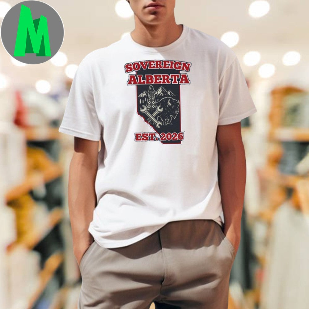 Original Sovereign Alberta Est. 2026 Bison & Oil Rig T-Shirt