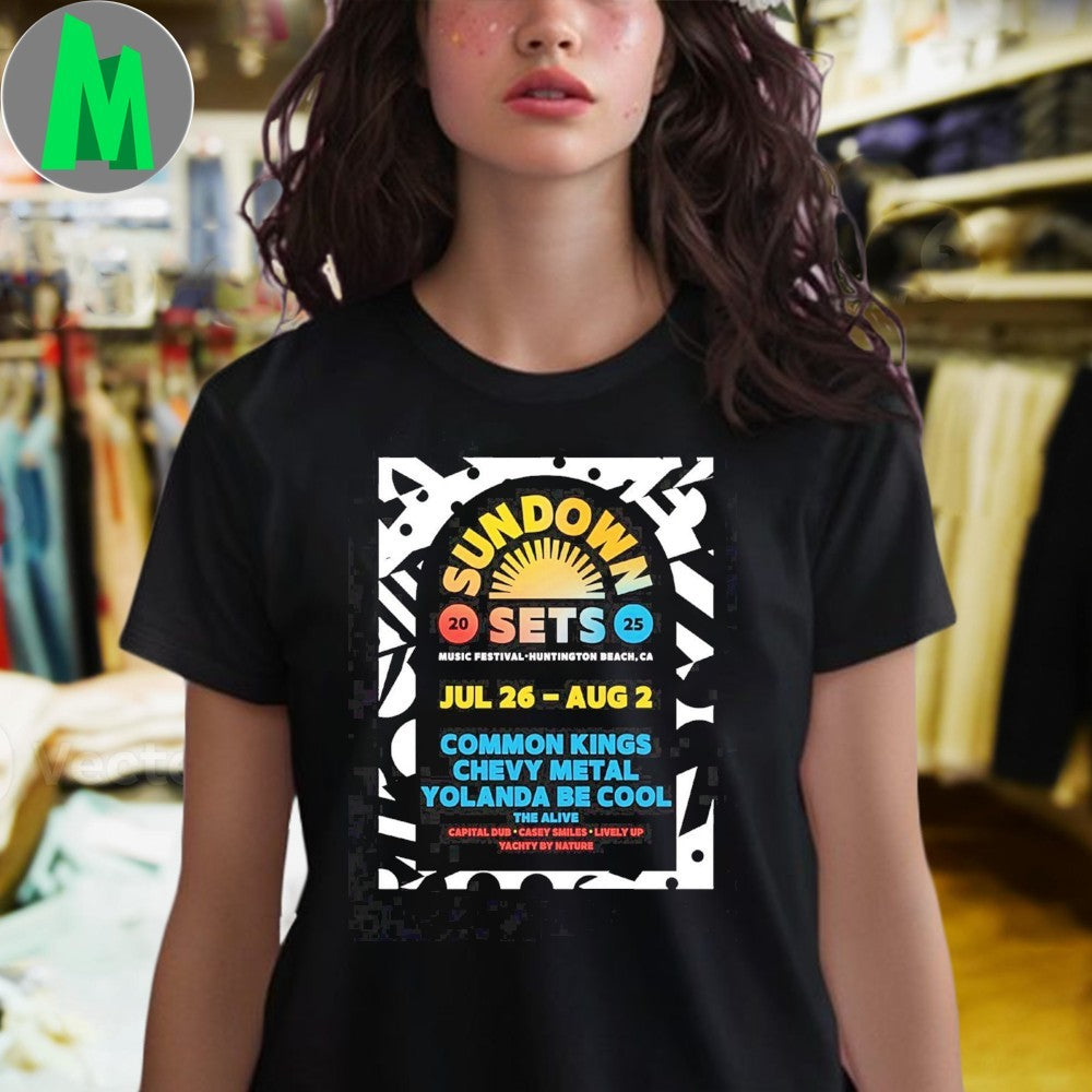 Original Sundown Sets Music Festival Huntington Beach 2025 Concert T-Shirt