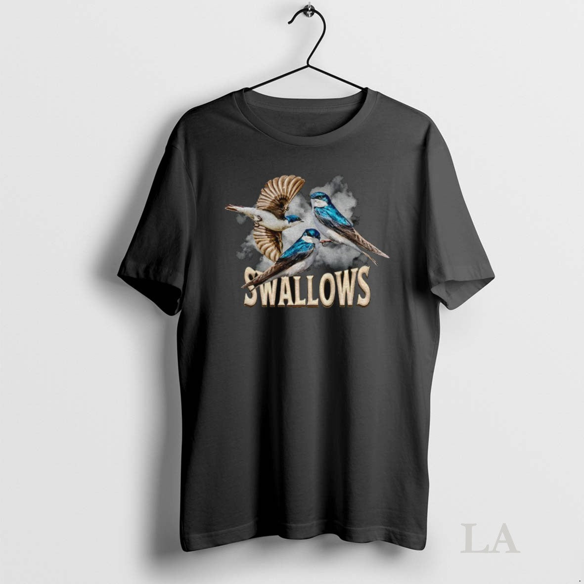Original Swallows Tachycineta Bicolor Graphic Vintage