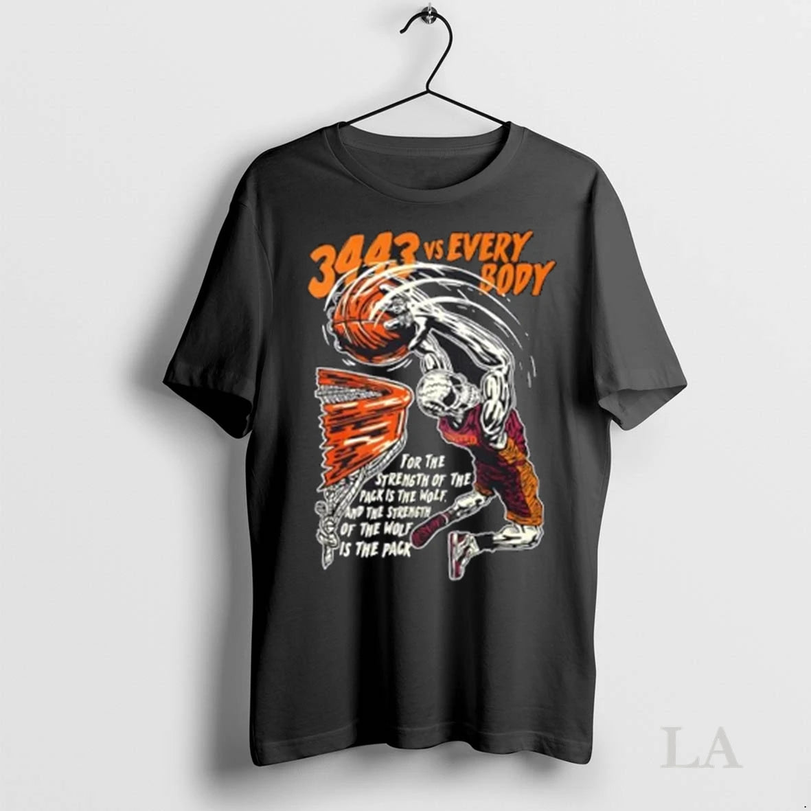 Original The Strength Of The Wolf Is The Pack Halloween Skeleton