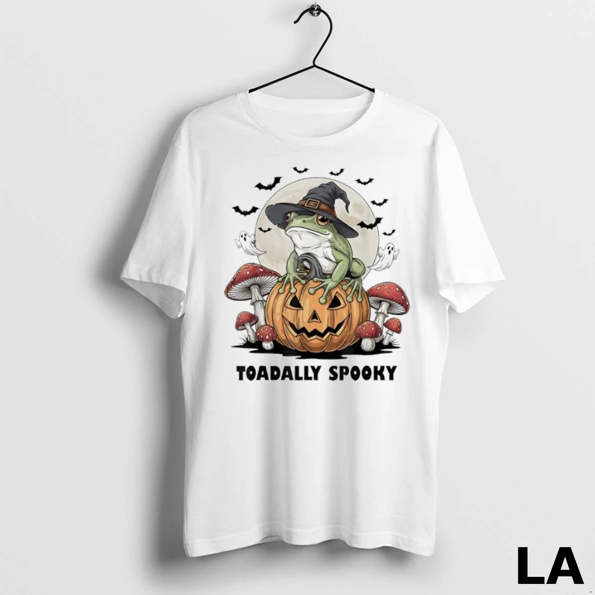 Original Toadally Spooky Halloween Frog On Pumpkin With Bats Ladies