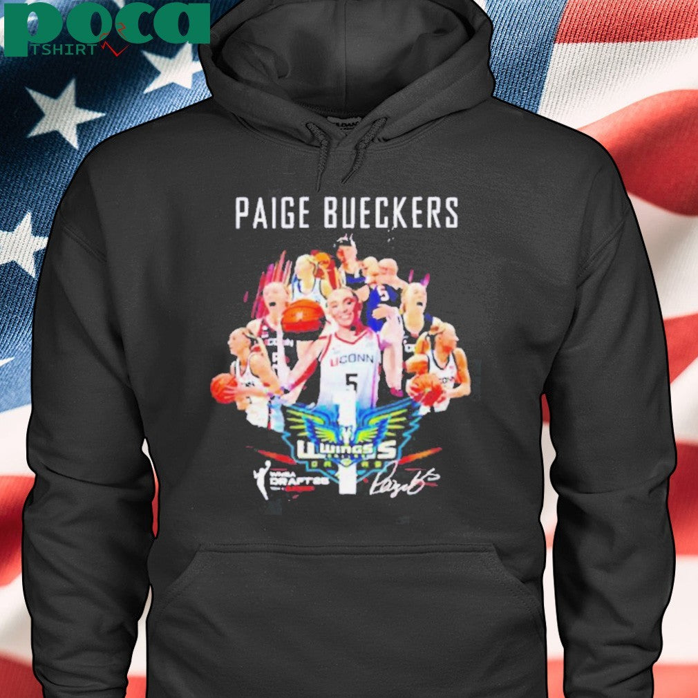 Paige Bueckers Dallas Wings 2025 Wnba draft signature shirt