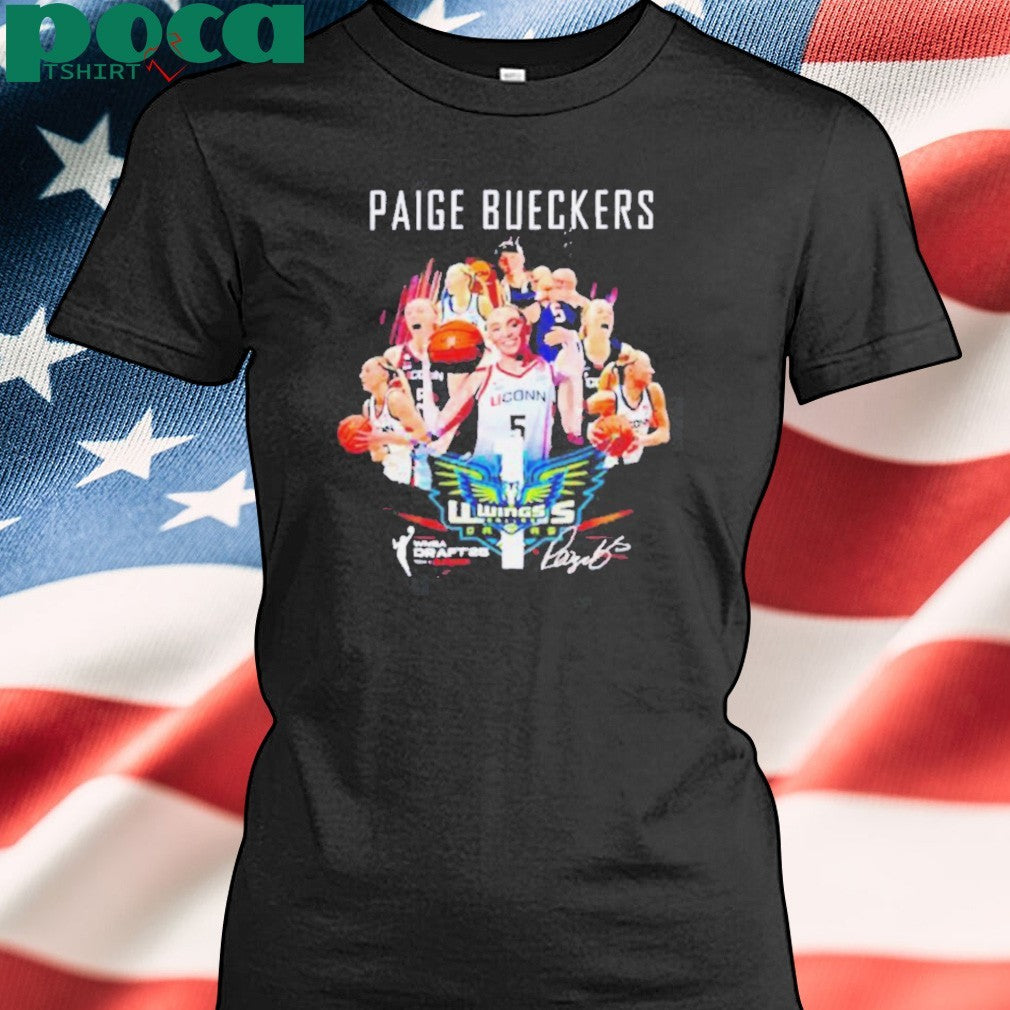 Paige Bueckers Dallas Wings 2025 Wnba draft signature shirt