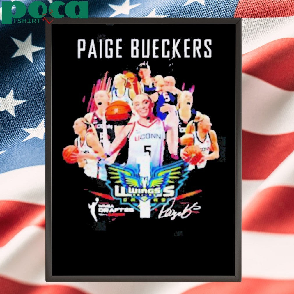 Paige Bueckers Dallas Wings 2025 Wnba draft signature shirt