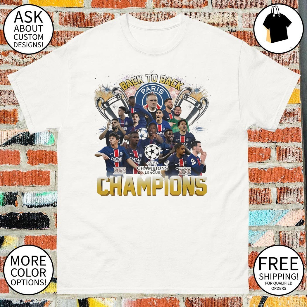 Paris Saint-Germain Back To Back 2025-2026 Champions League signatures shirt