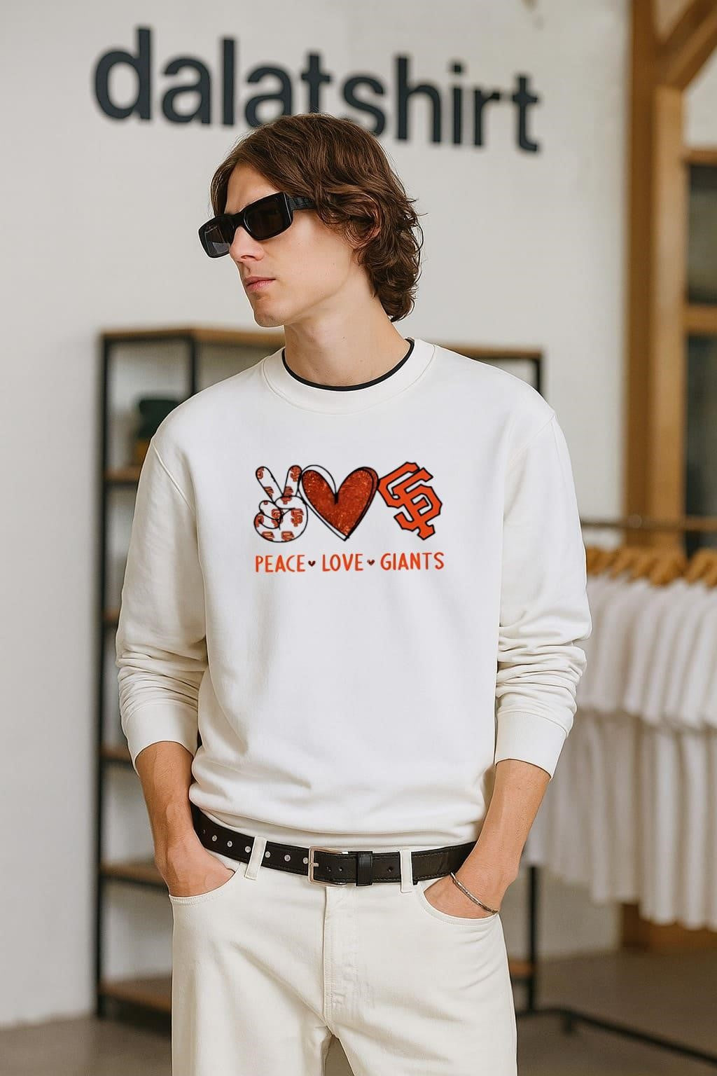 Peace Love Giants San Francisco Baseball Hand Heart Graphics shirt