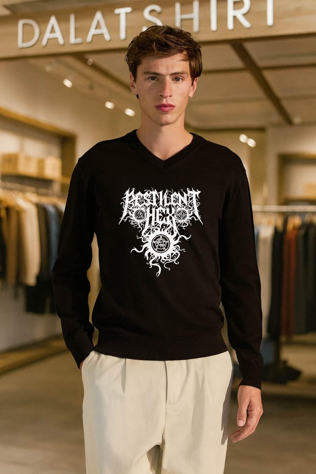 Pestilent Hex Black Metal Band Logo Occult Symbols shirt