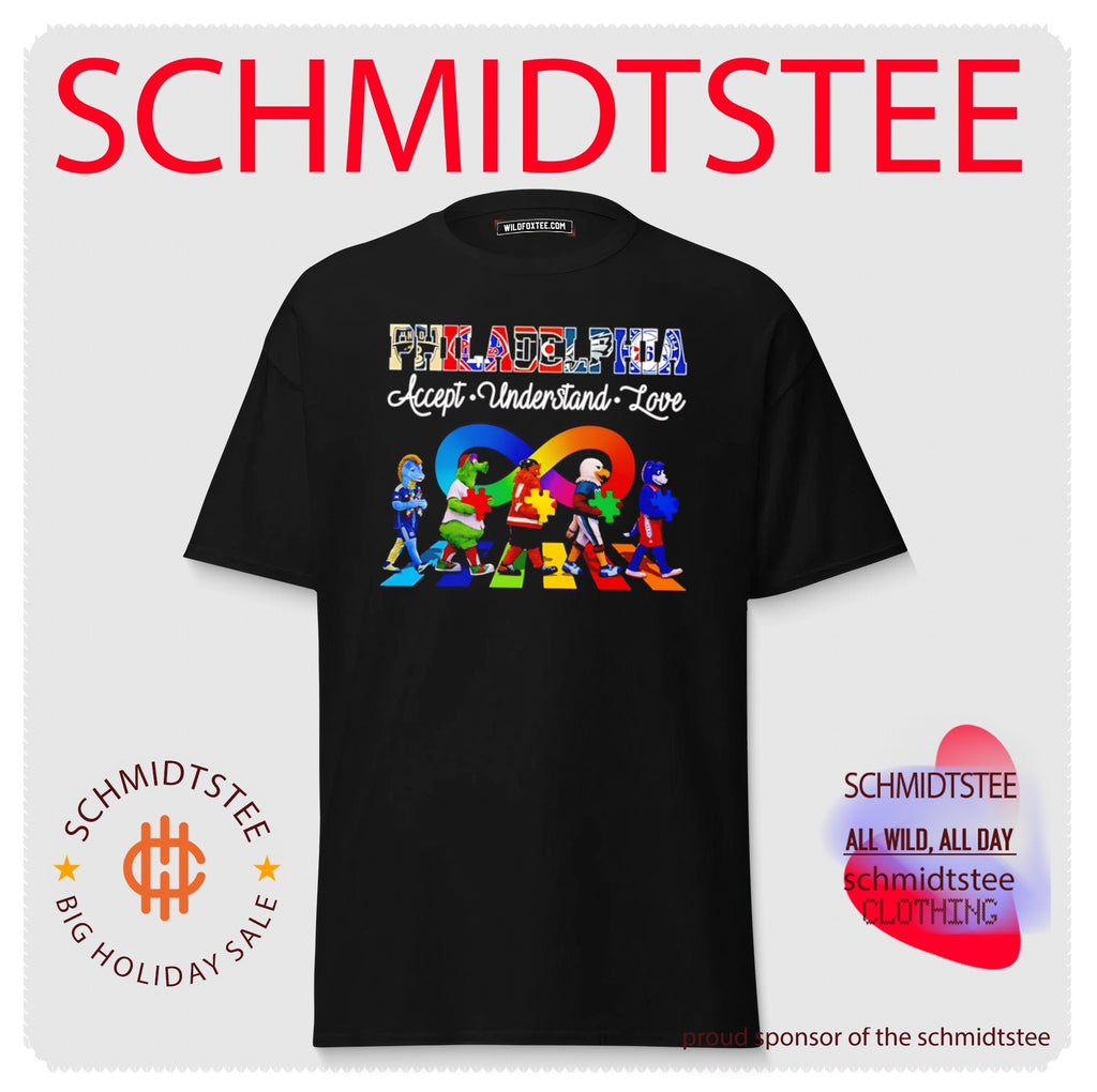 Philadelphia Accept Understand Love Autism Awareness Mascot Graphic shirt