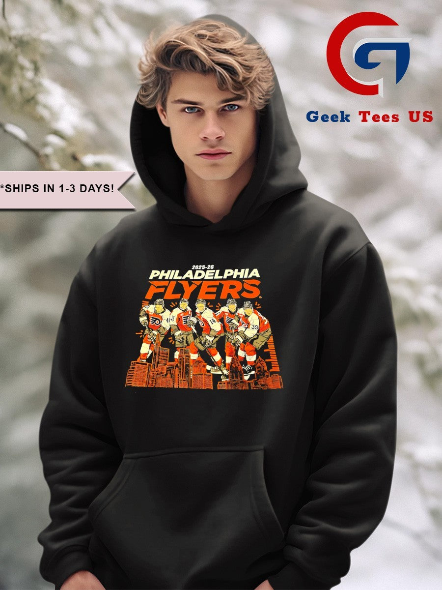 Philadelphia Flyers hockey 2025-2026 players skyline City shirt